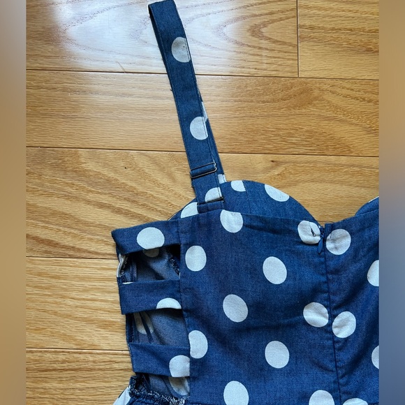 NWOT Chambray Polka Dot Dress - Picture 4 of 5